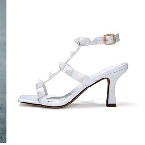 Shushop white studded kitten heel size 8.5